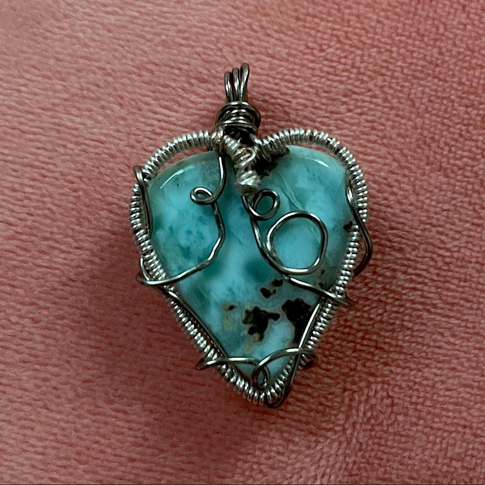 Larimar heart pendant